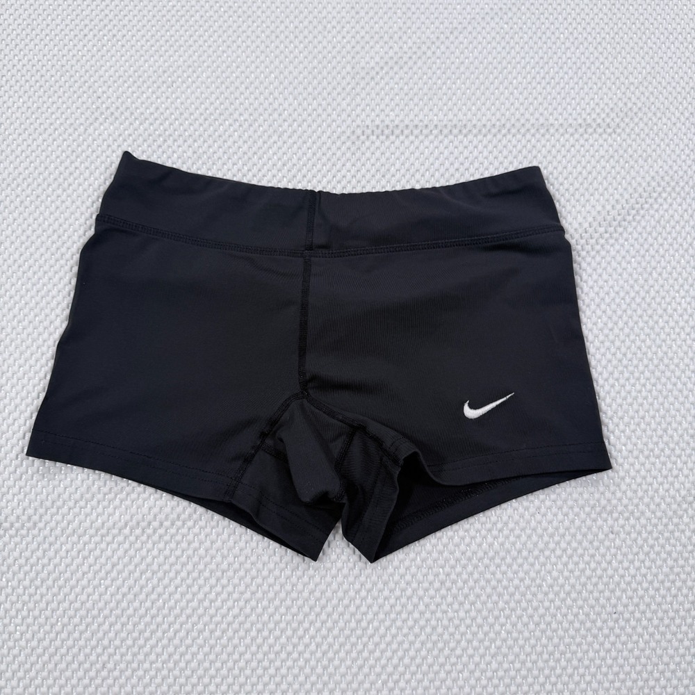 Nike Dri-FIT Womens XS Black Compression Shorts Running Training Swoosh